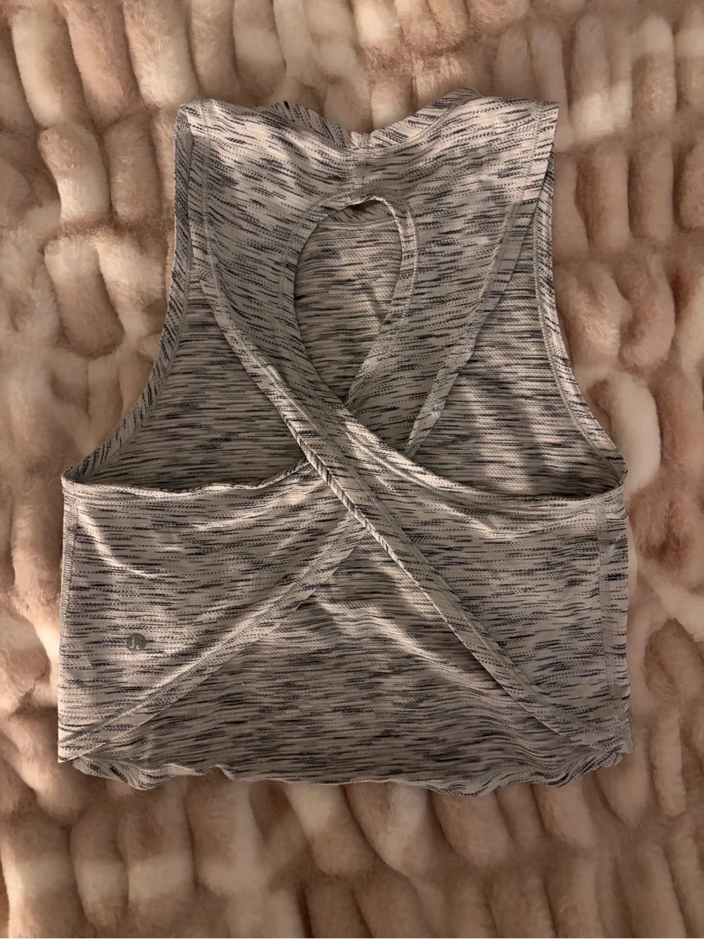 Lululemon Fast As Light Muscle Tank Tiger Space Dye Black White